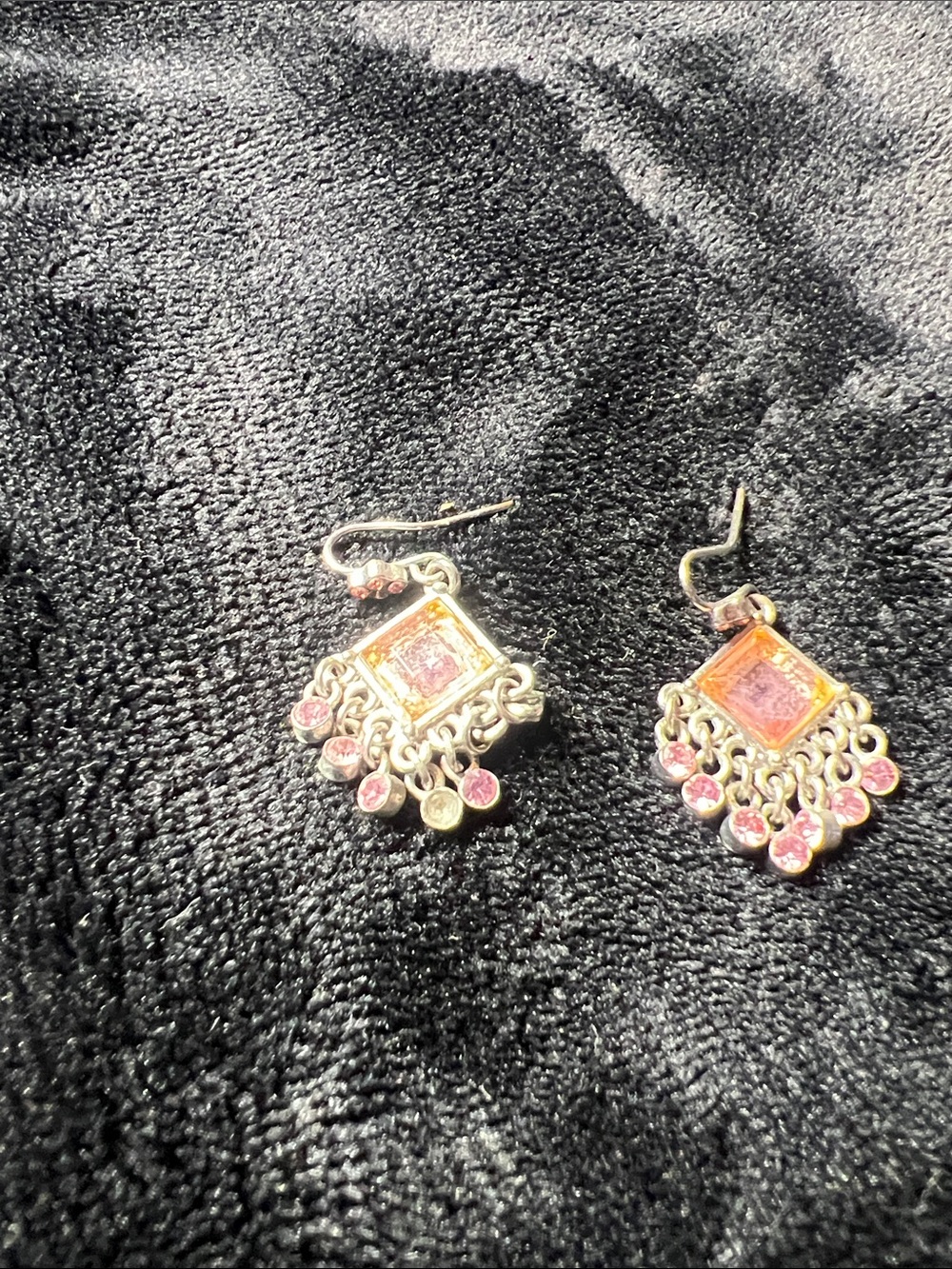 Pink Dangle Square Drop Earrings - Women Jewelry